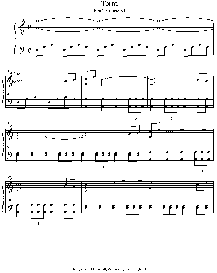 terra钢琴曲谱（图1）