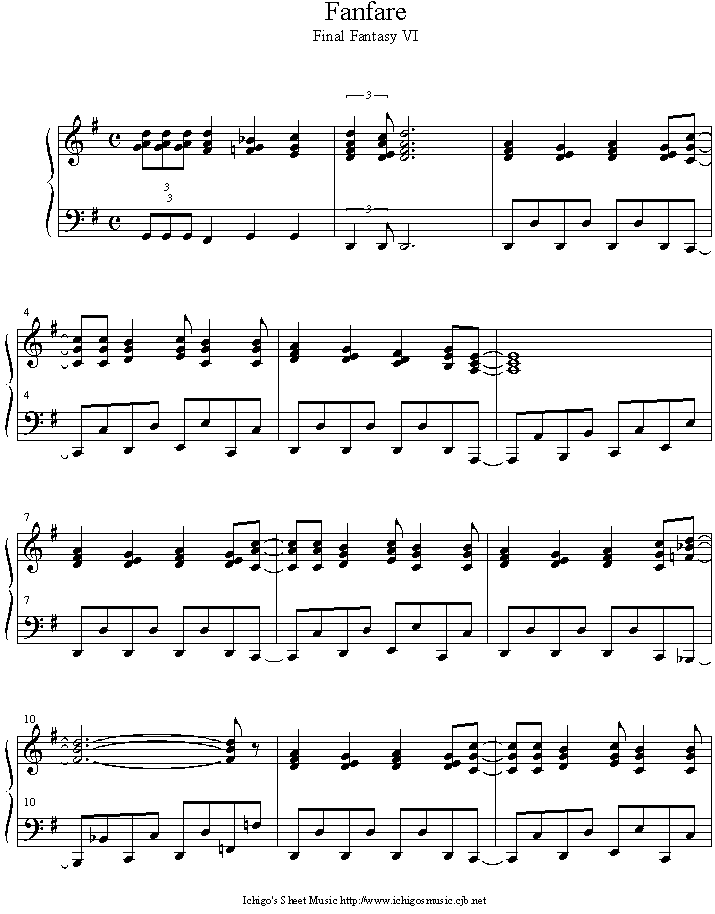 fanfare钢琴曲谱（图1）