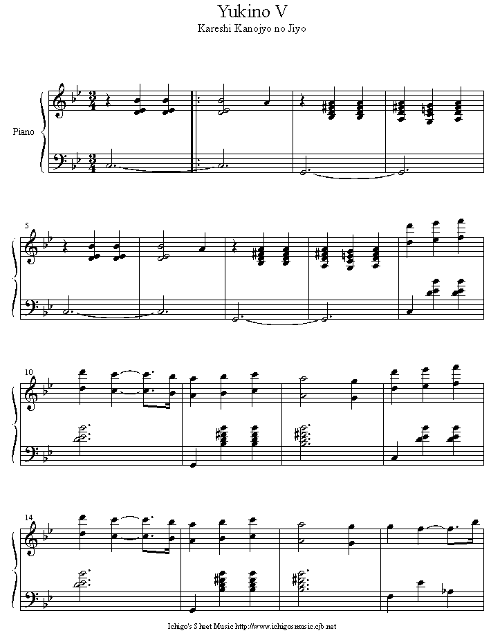 yukino_v钢琴曲谱（图1）
