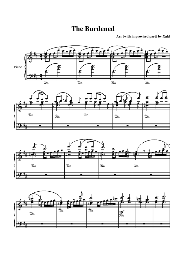 The Burdened钢琴曲谱（图1）