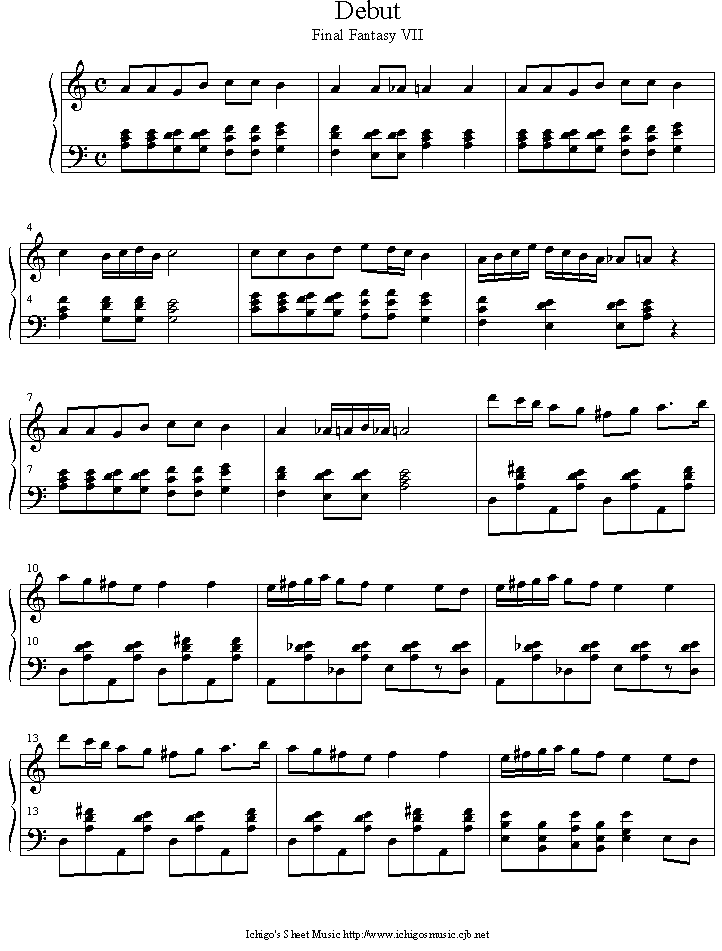 debut钢琴曲谱（图1）