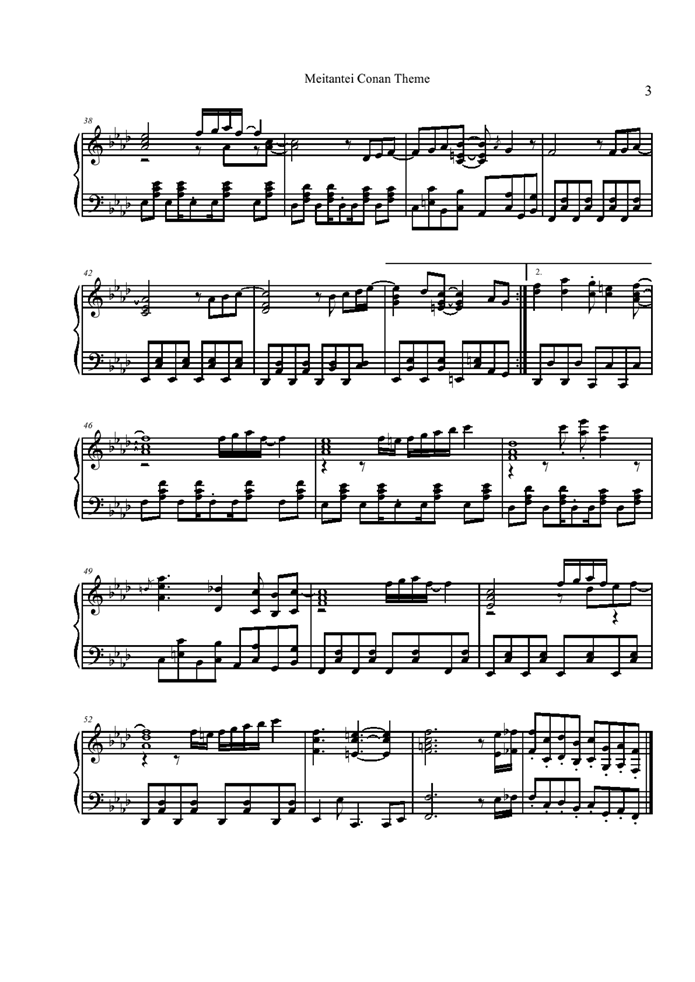 Meitantei Conan Theme钢琴曲谱（图3）