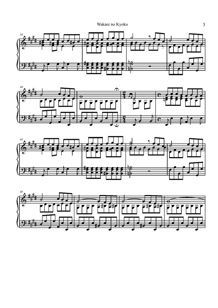 Wakare on Kyoku钢琴曲谱（图3）