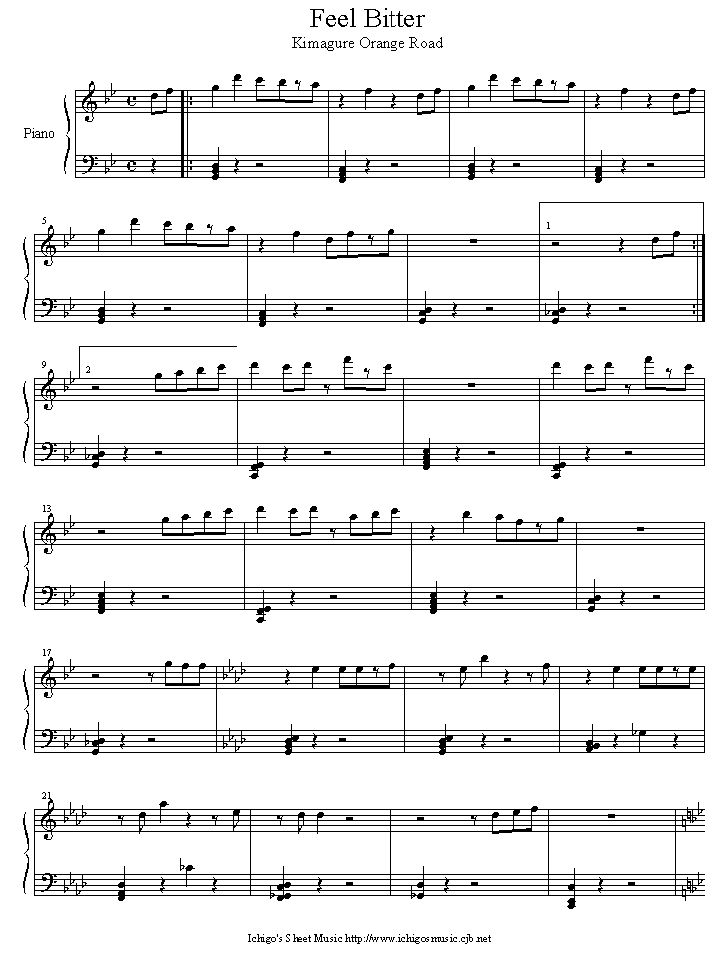 feel_bitter钢琴曲谱（图1）