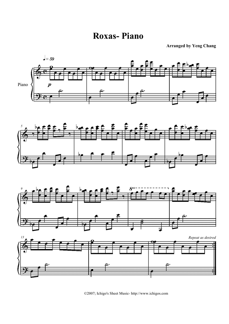 Roxas钢琴曲谱（图1）