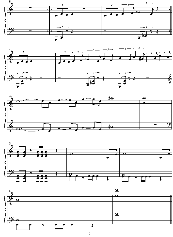 shura钢琴曲谱（图2）