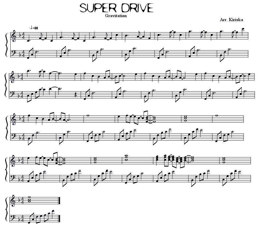 super_drive钢琴曲谱（图1）