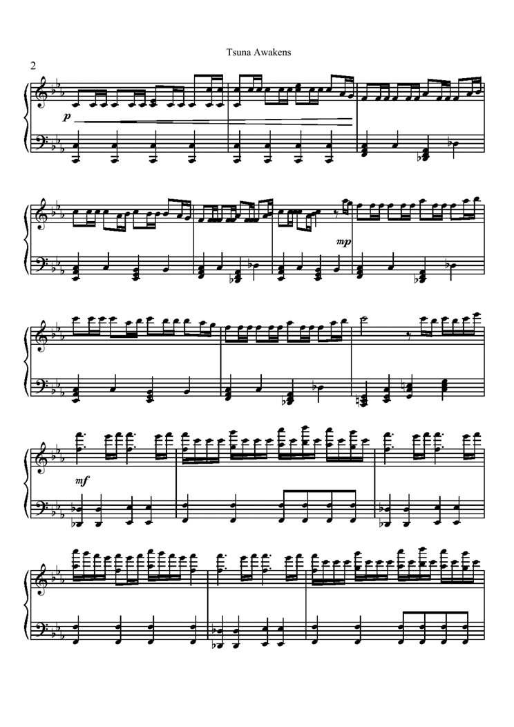Tsuna Awakens钢琴曲谱（图2）
