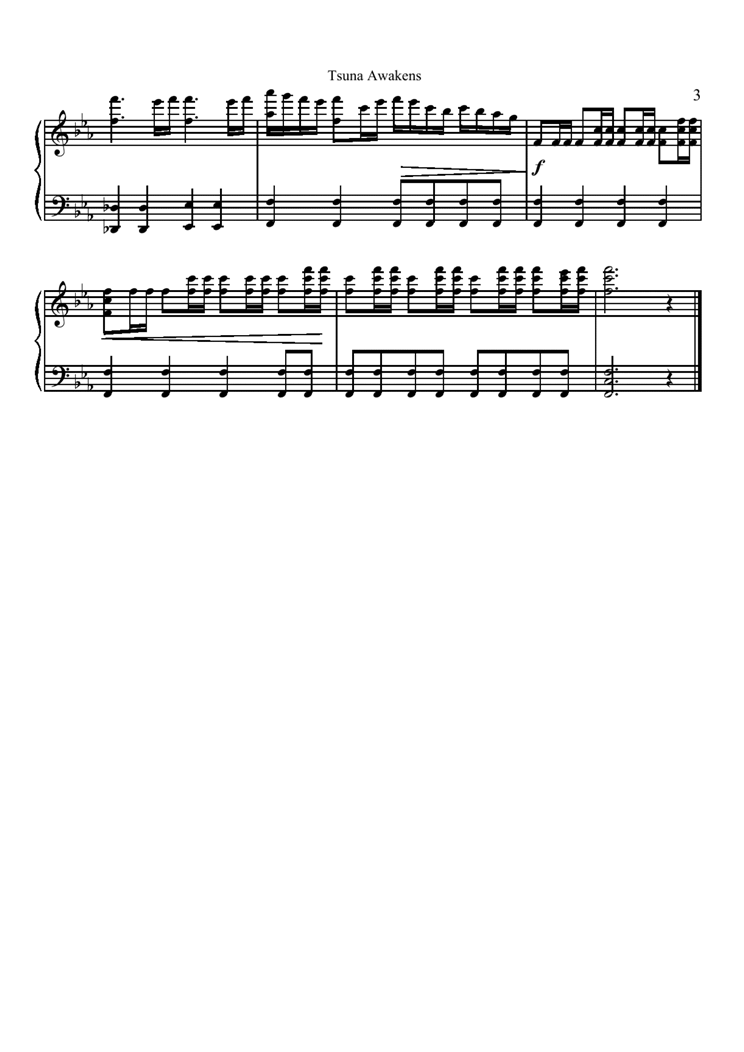 Tsuna Awakens钢琴曲谱（图3）