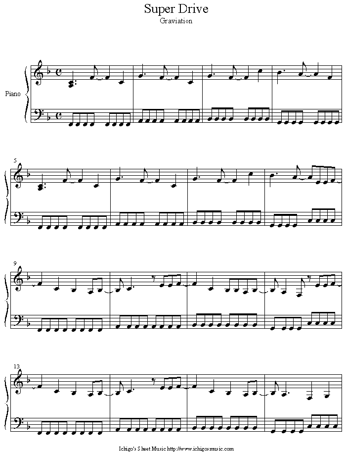 super_drive2钢琴曲谱（图1）