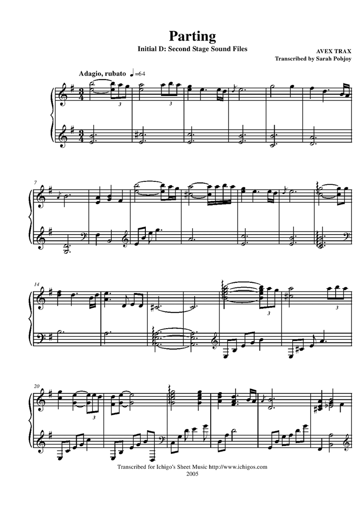 Parting钢琴曲谱（图1）