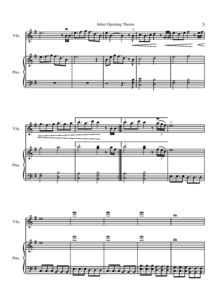 Opening Theme钢琴曲谱（图3）