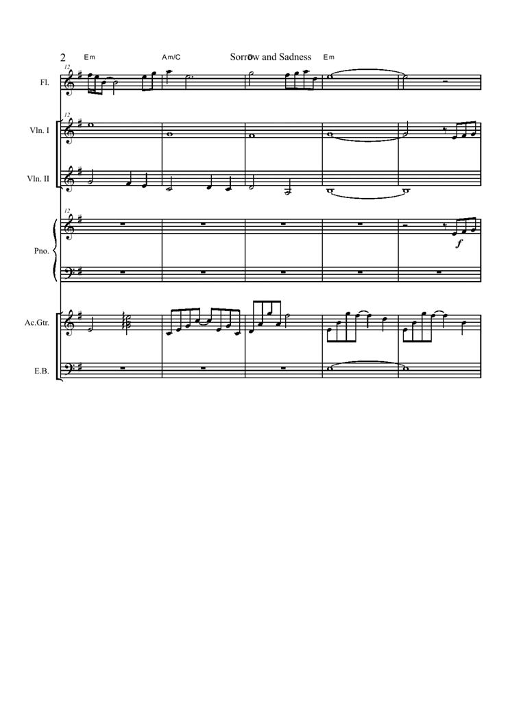 sorrow and sadness(总谱)钢琴曲谱（图2）