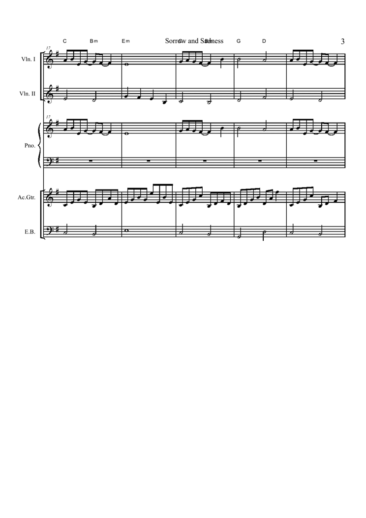sorrow and sadness(总谱)钢琴曲谱（图3）