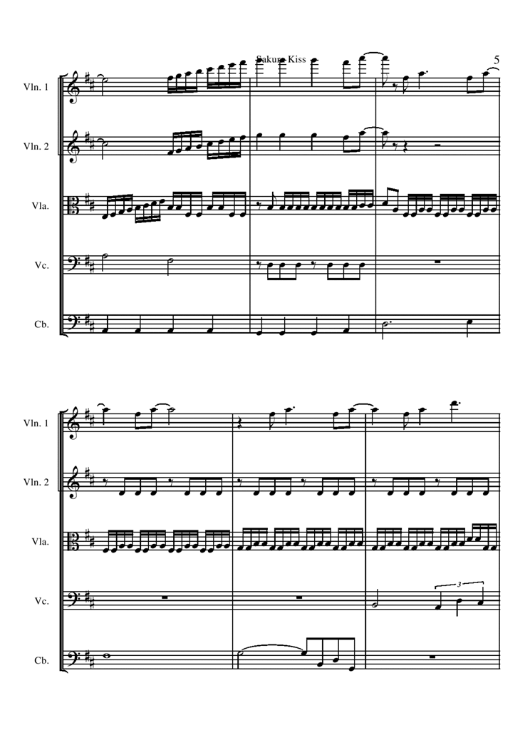 Sakura Kiss - string version钢琴曲谱（图5）