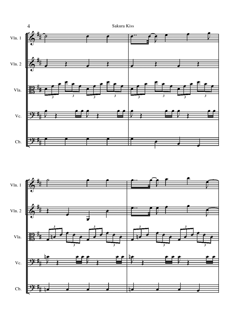 Sakura Kiss - string version钢琴曲谱（图4）