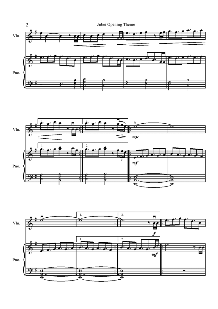 Opening Theme钢琴曲谱（图2）