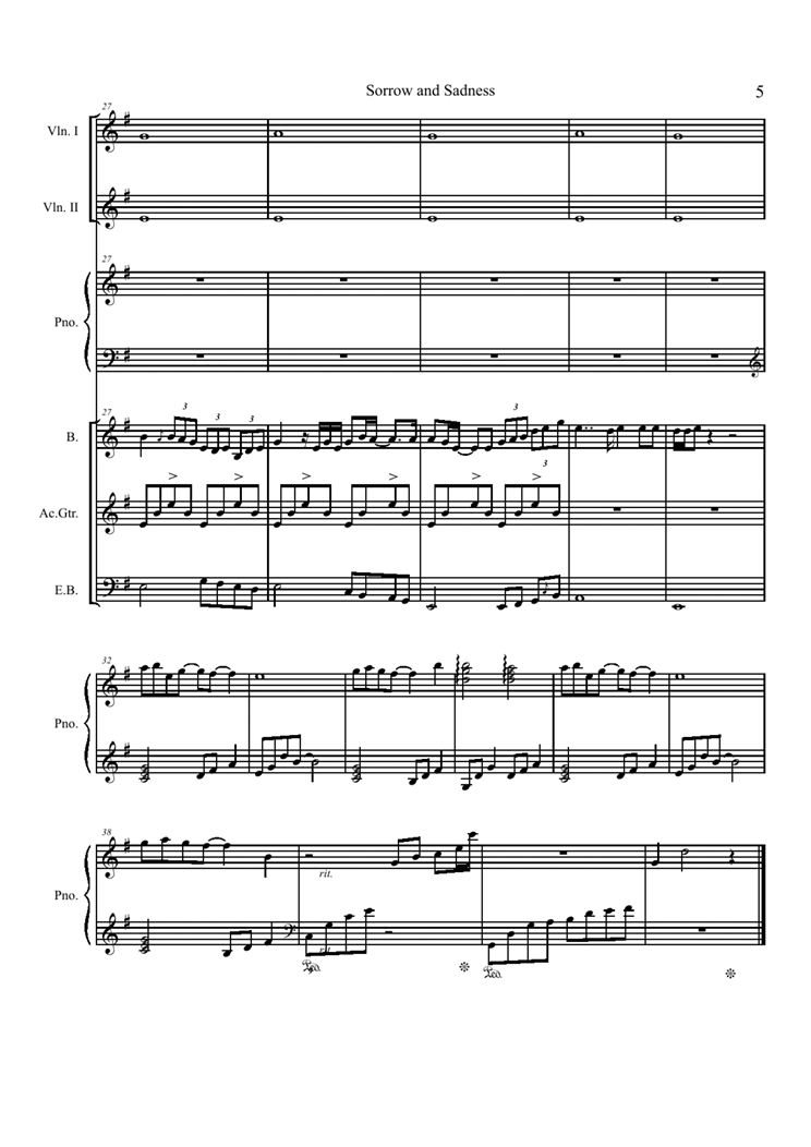 sorrow and sadness(总谱)钢琴曲谱（图5）