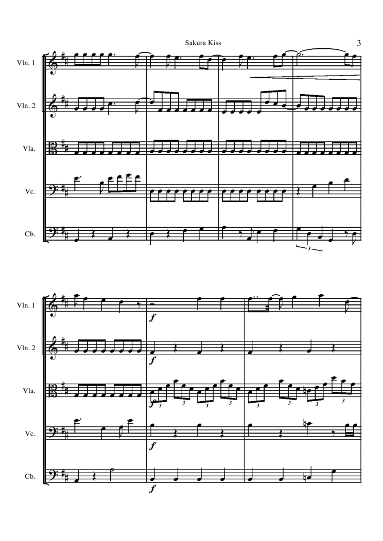 Sakura Kiss - string version钢琴曲谱（图3）