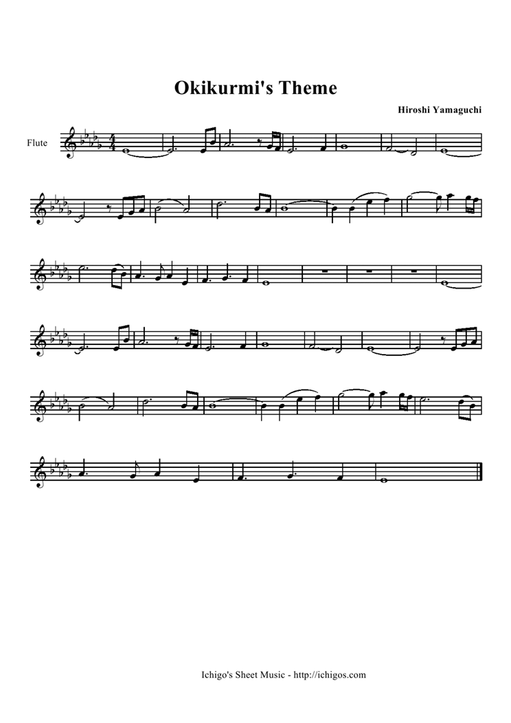 Okikurmis Theme钢琴曲谱（图1）
