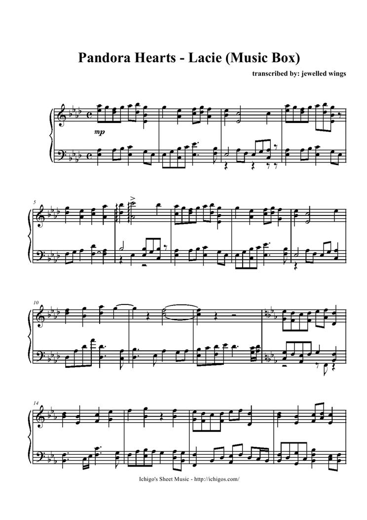 Lacie (music box)钢琴曲谱（图1）