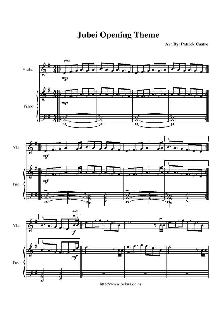 Opening Theme钢琴曲谱（图1）