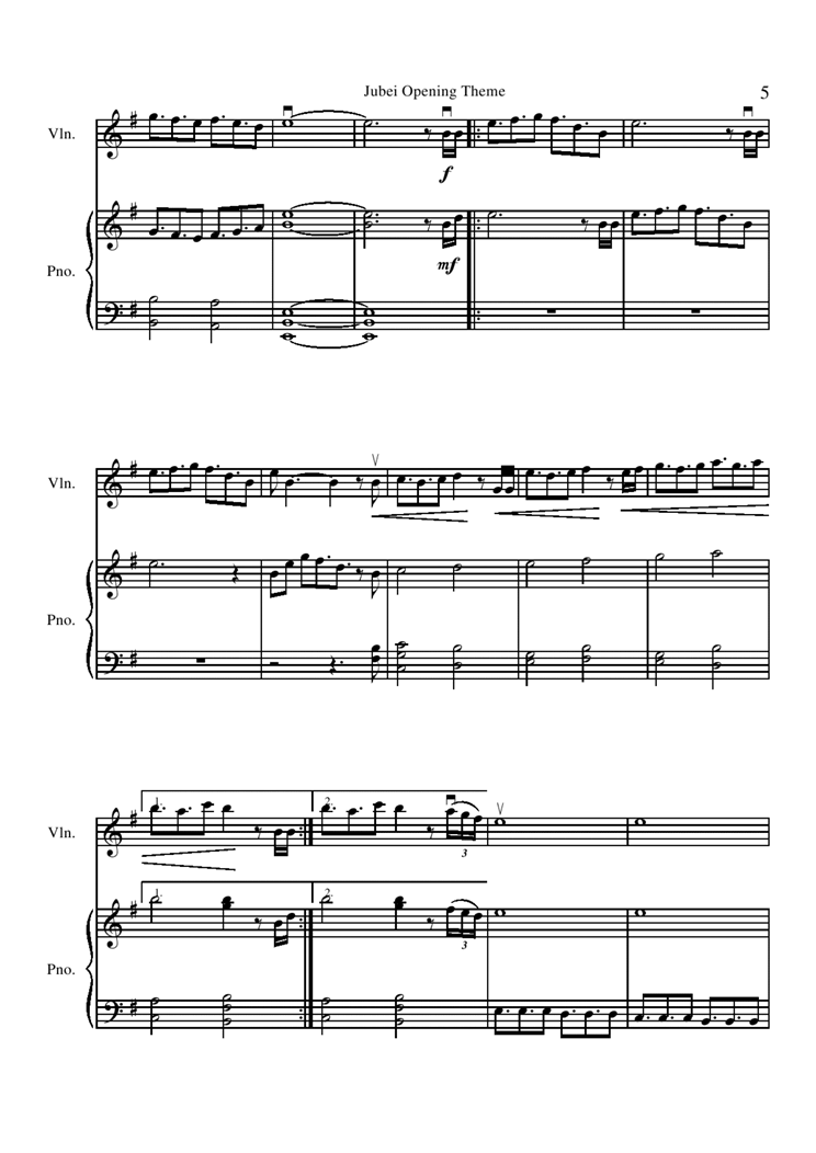 Opening Theme钢琴曲谱（图5）