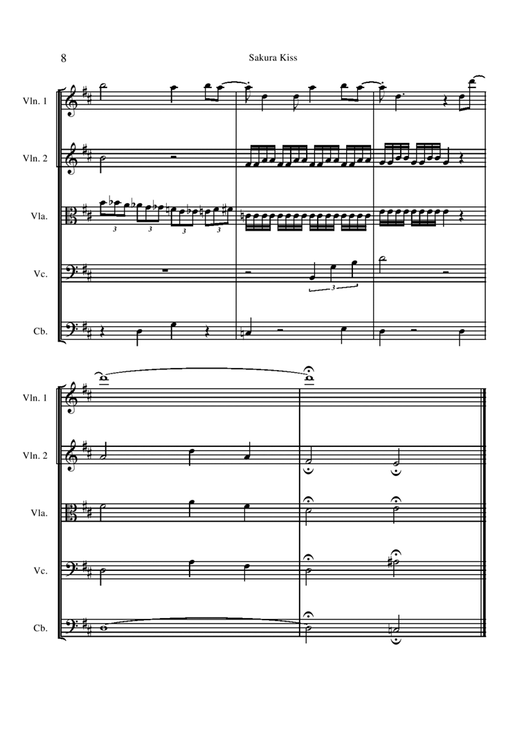 Sakura Kiss - string version钢琴曲谱（图8）