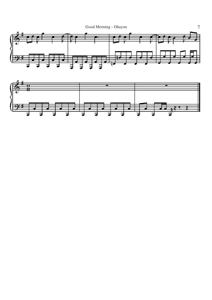 good morning ohayou钢琴曲谱（图7）