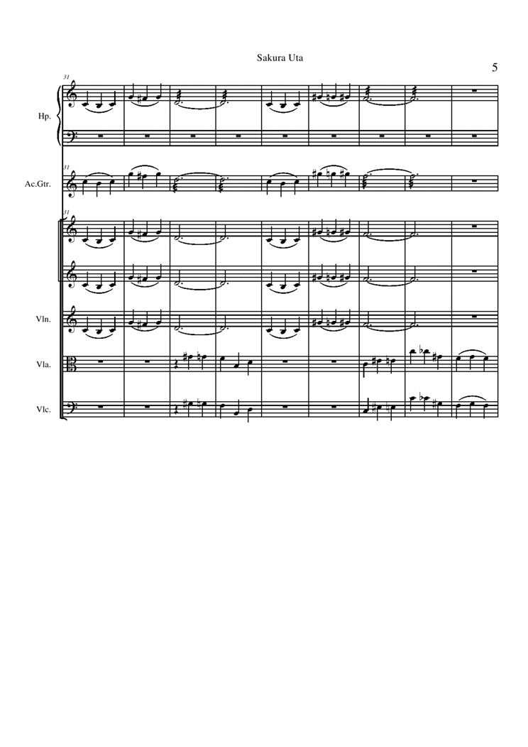 Sakura Uta钢琴曲谱（图5）