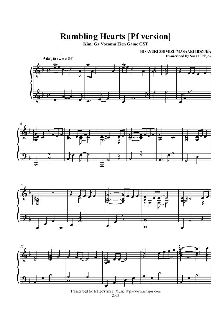 Rumbling Hearts钢琴曲谱（图1）