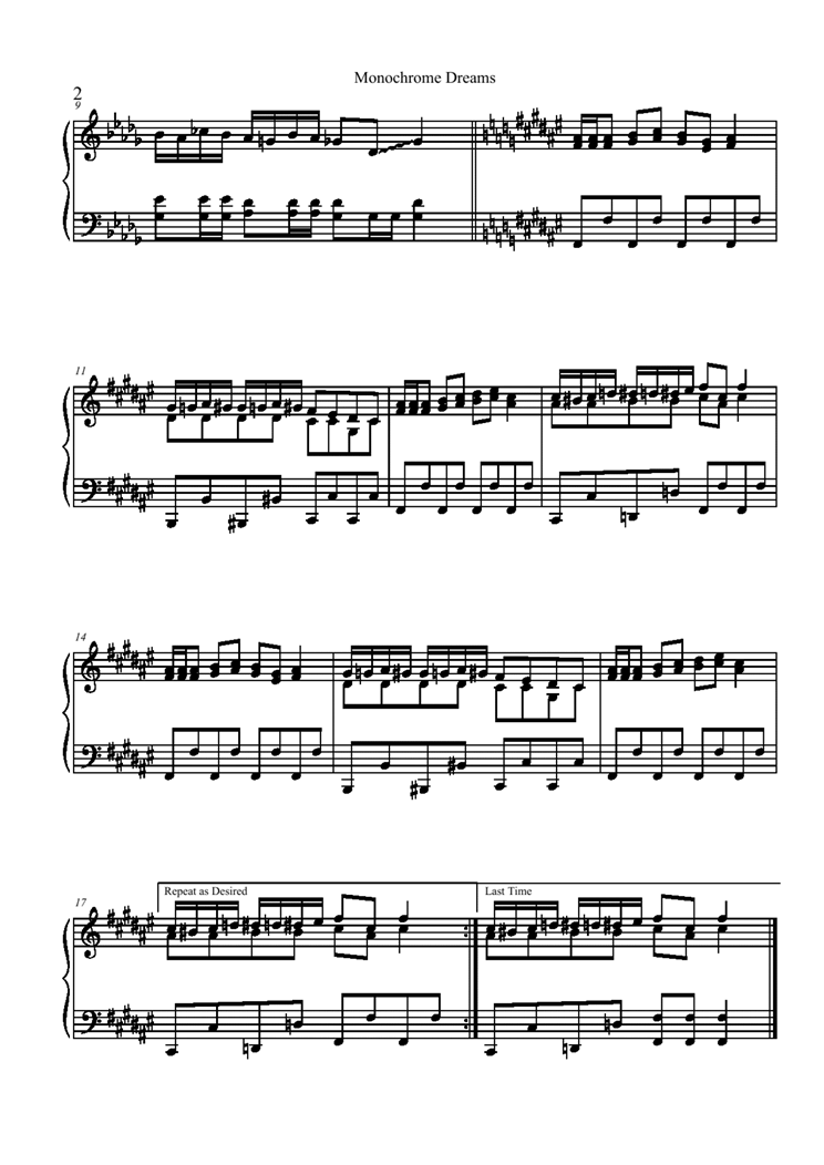 Monochrome Dreams钢琴曲谱（图2）