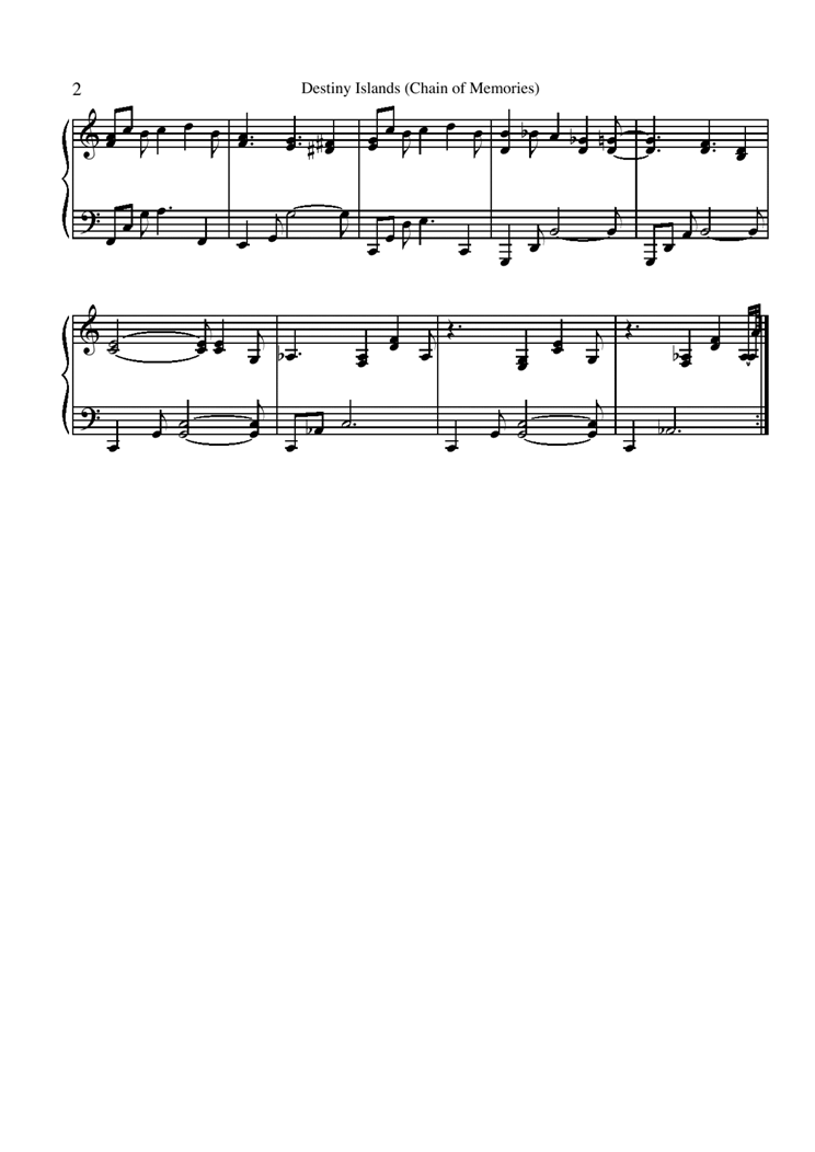 Destiny Islands钢琴曲谱（图2）