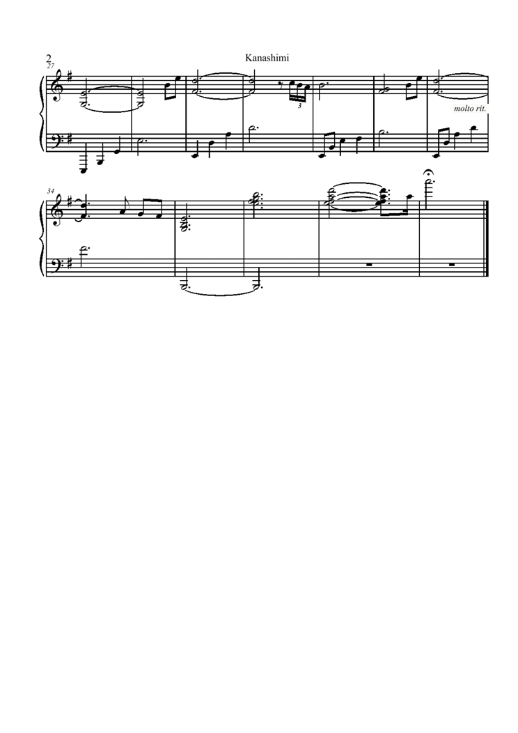 Kanashimi钢琴曲谱（图2）