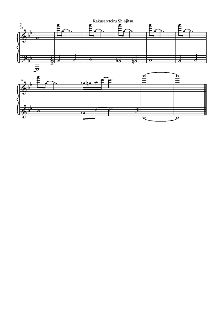 Kakusareteiru Shinjitsu钢琴曲谱（图2）