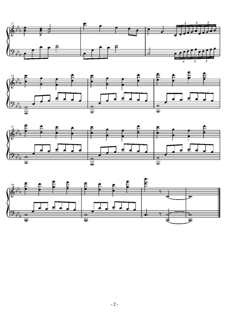 Dearly Beloved II钢琴曲谱（图2）