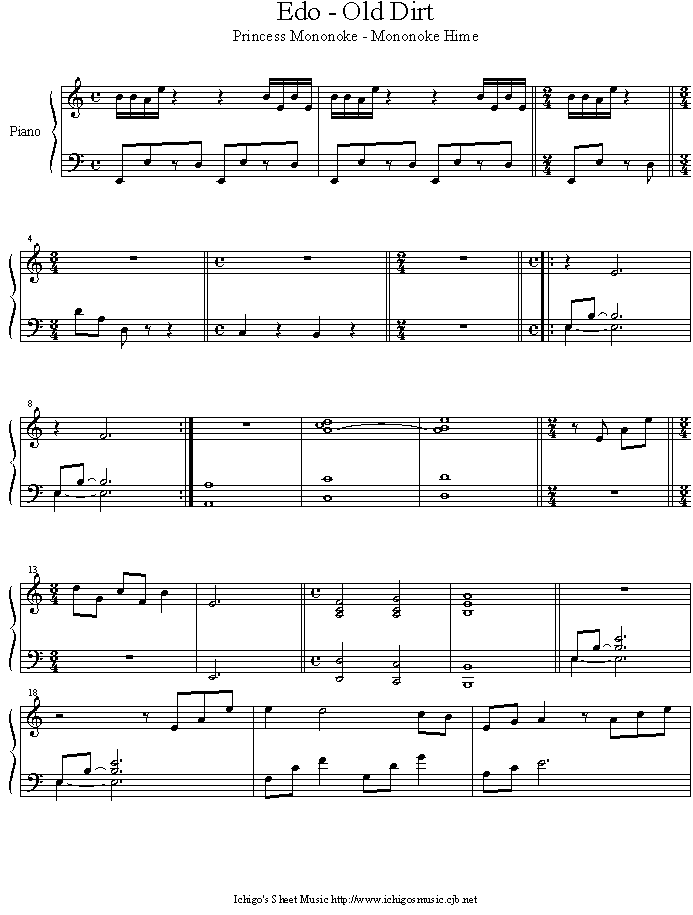 edo old dirt钢琴曲谱（图1）