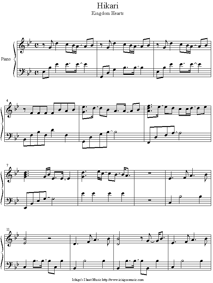 hikari钢琴曲谱（图1）