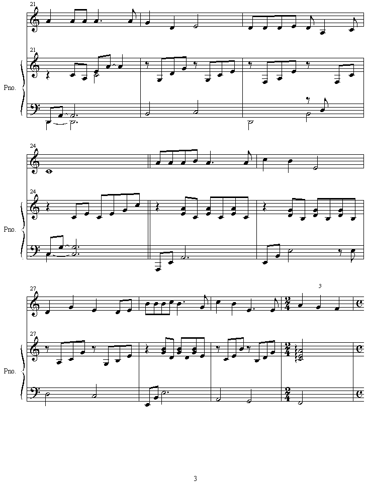 mononoke_hime钢琴曲谱（图3）