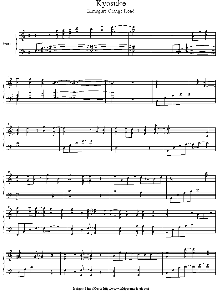 kyosuke钢琴曲谱（图1）