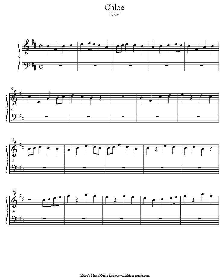 chloe2钢琴曲谱（图1）