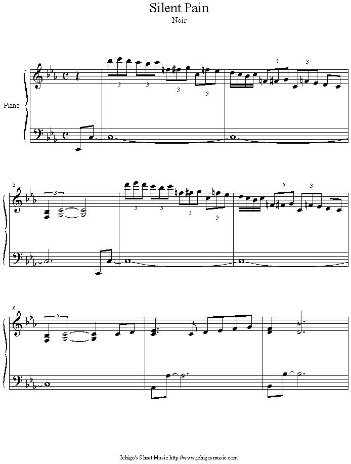 silent_pain钢琴曲谱（图1）