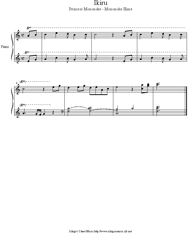 ikiru钢琴曲谱（图1）