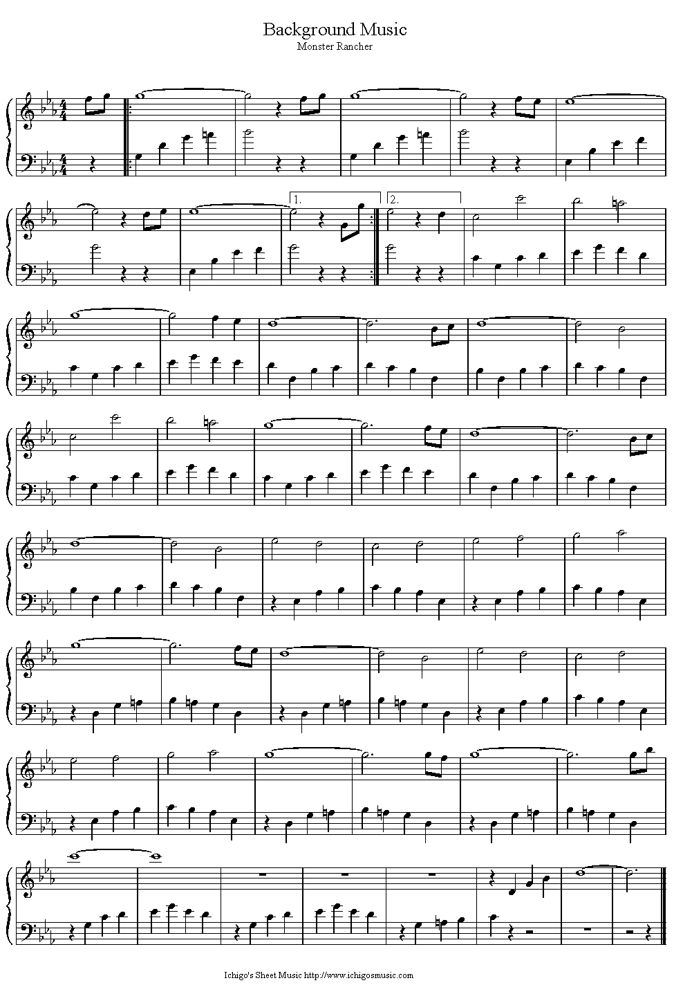 background_music钢琴曲谱（图1）