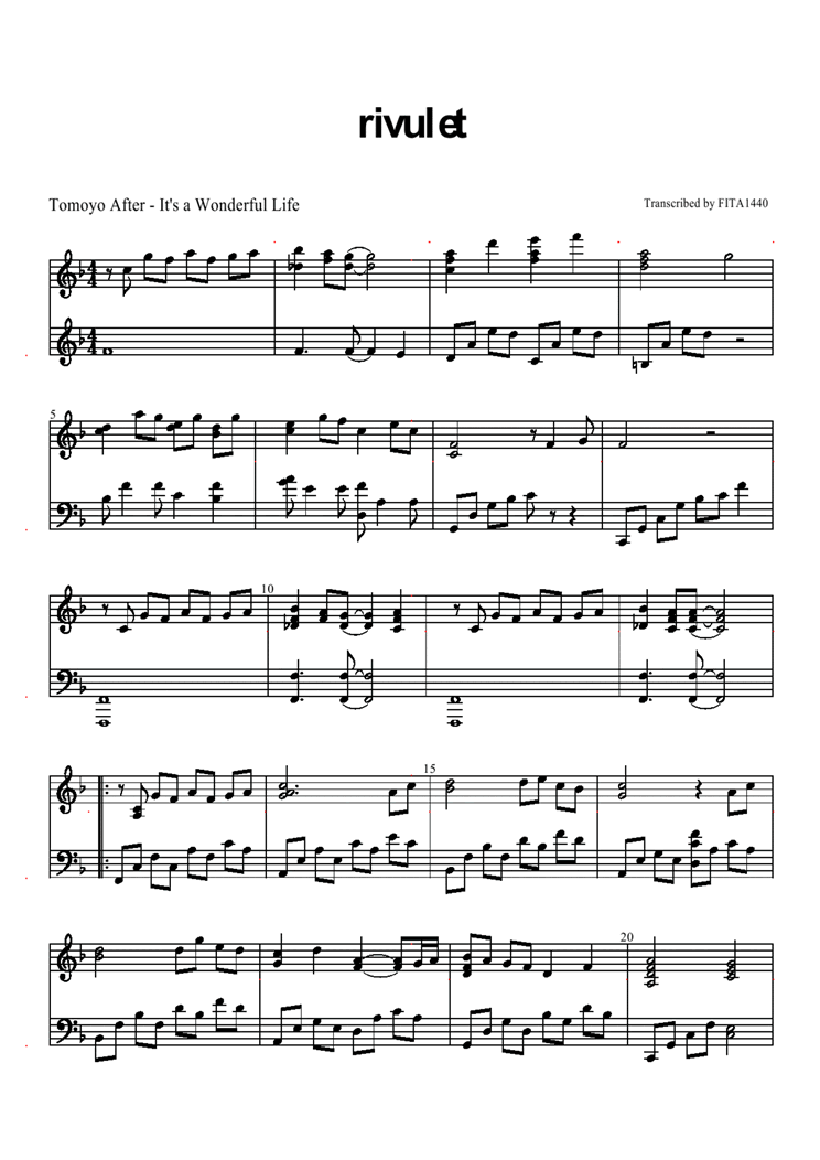 rivulet钢琴曲谱（图1）