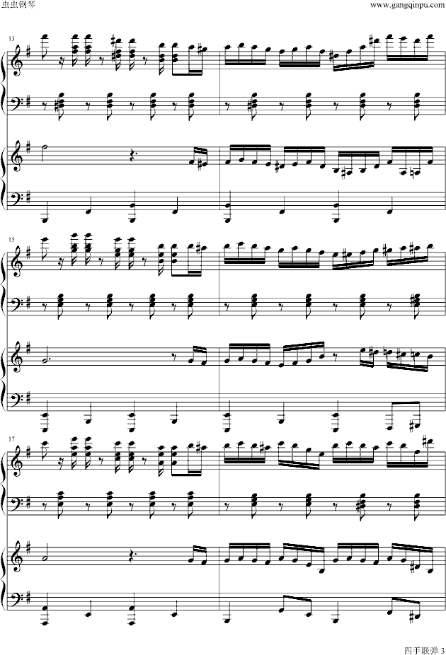 不能说的秘密，四首连弹钢琴曲谱（图3）