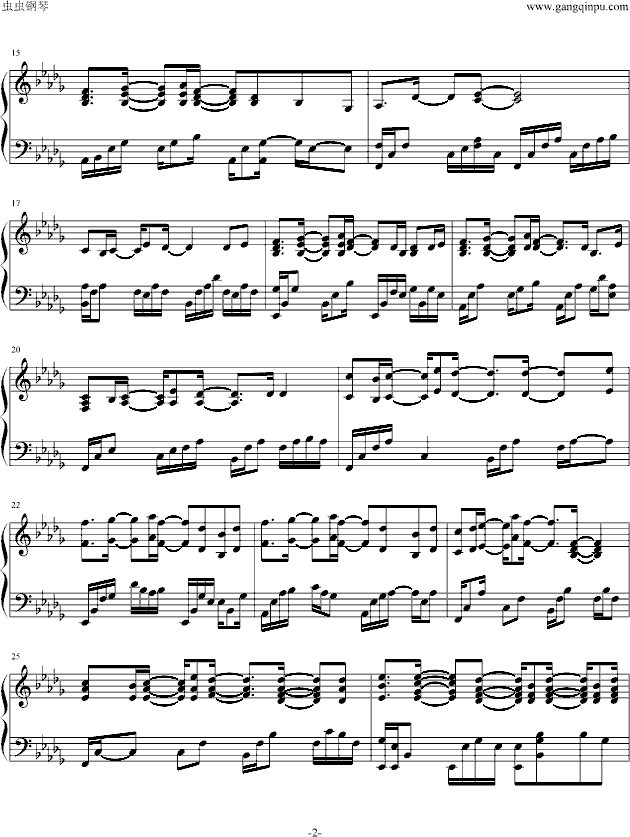 天翼之链——Dawn钢琴曲谱（图2）