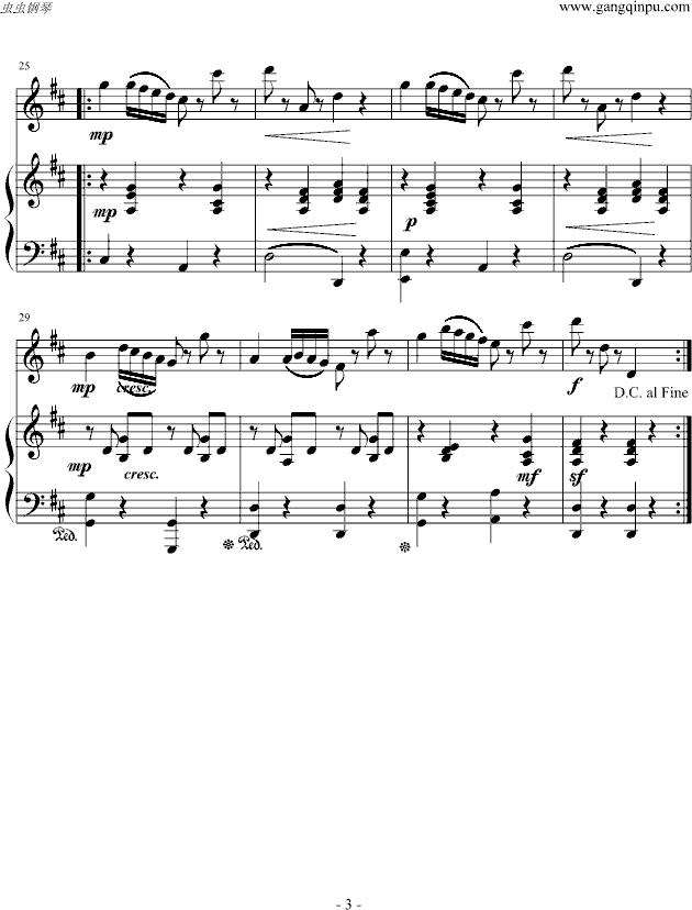 加沃特舞曲  小提琴+钢琴谱钢琴曲谱（图3）