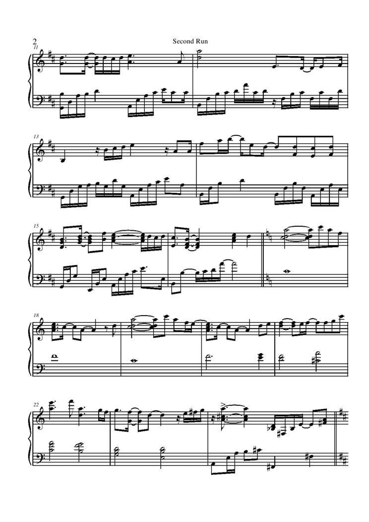 Second Run钢琴曲谱（图2）