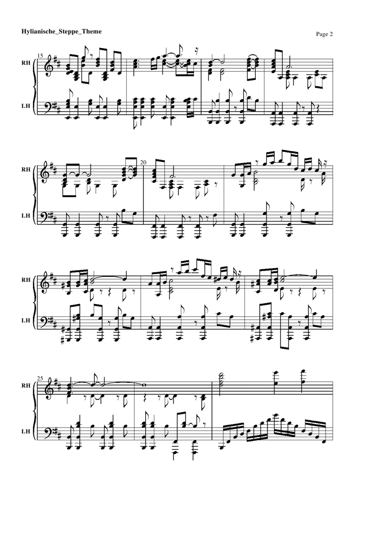 Hylianische Steppe Theme钢琴曲谱（图2）
